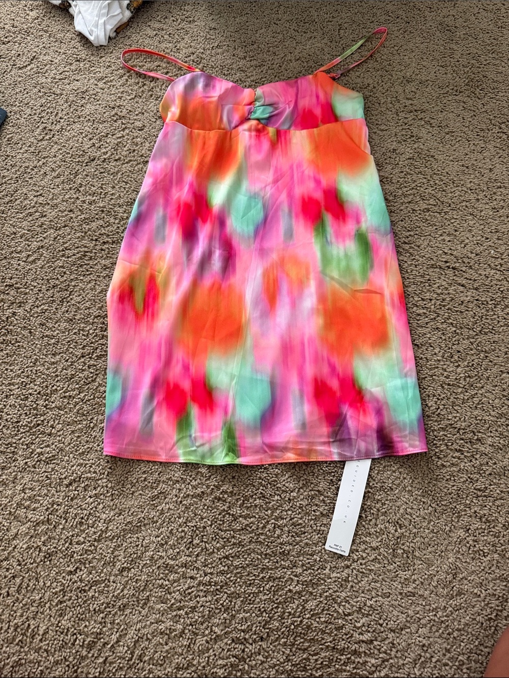 Vibrant Multi-Color Satin Slip Skirt